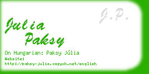 julia paksy business card