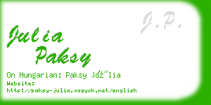 julia paksy business card